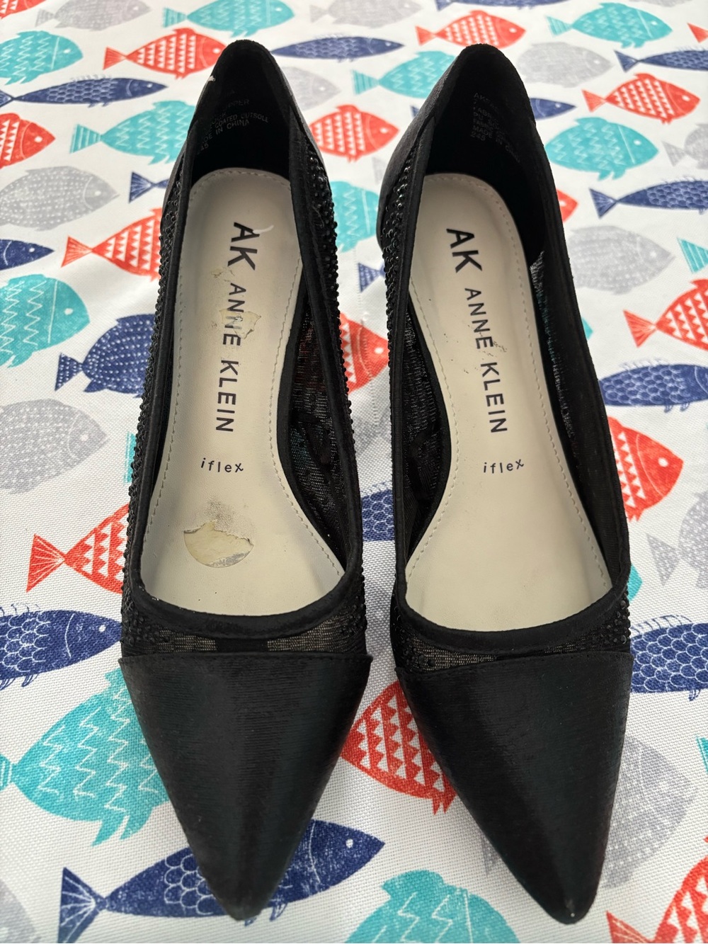 Anne Klein Black Pointed Toe Heels. Size 7